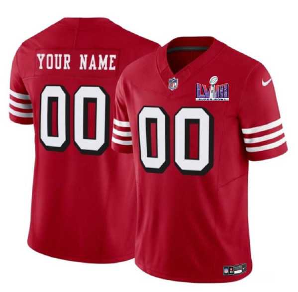 Men & Women & Youth San Francisco 49ers Active Player Custom New Red 2024 F.U.S.E. Super Bowl LVIII Patch Vapor Untouchable Limited Jersey->customized nfl jersey->Custom Jersey